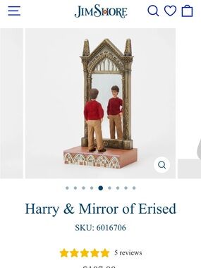 Jim Shore Harry & Mirror of Erised Wall Accent - Red, Tan, Gold